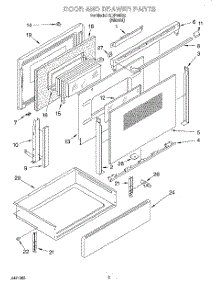 03 - Door And Drawer parts for Whirlpool Range RDP34582 from AppliancePartsPros.com