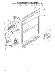 03 - Door And Latch parts for Kitchenaid Dishwasher KUDI01DLSS0 from AppliancePartsPros.com