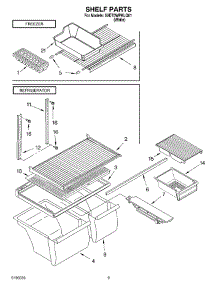 05 - Shelf, Optional parts for Whirlpool Refrigerator 5VET0WPKLQ01 from AppliancePartsPros.com