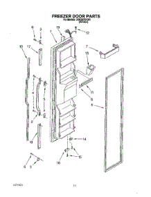 07 - Freezer Door parts for Whirlpool Refrigerator 3XKGN701001 from AppliancePartsPros.com