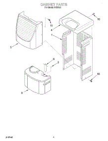 04 - Cabinet parts for Whirlpool Dehumidifier DH500J2 from AppliancePartsPros.com