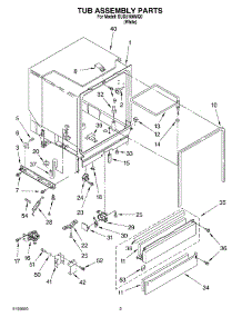 03 - Tub Assembly Parts parts for Whirlpool Dishwasher SUD5100MQ0 from AppliancePartsPros.com