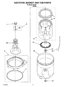 03 - Agitator, Basket And Tub Parts parts for Whirlpool Washer IJ41001 from AppliancePartsPros.com