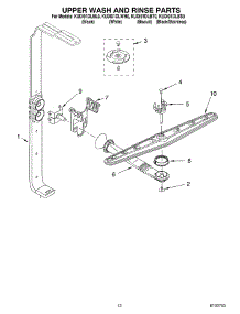 10 - Upper Wash And Rinse parts for Kitchenaid Dishwasher KUDI01DLSS0 from AppliancePartsPros.com