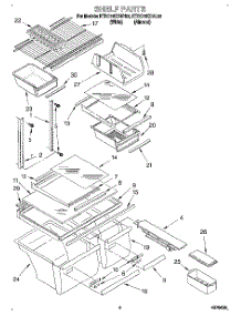 03 - Shelf parts for Kitchenaid Refrigerator KTRC18KDAL00 from AppliancePartsPros.com