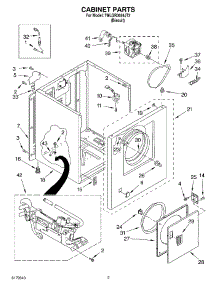02 - Cabinet parts for Whirlpool Dryer 7MLGR3624JT2 from AppliancePartsPros.com