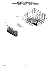 11 - Lower Rack parts for Kitchenaid Dishwasher KUDI01ILSS0 from AppliancePartsPros.com