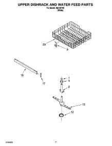 05 - Upper Dishrack And Water Feed Parts parts for Whirlpool Dishwasher IMU38760 from AppliancePartsPros.com