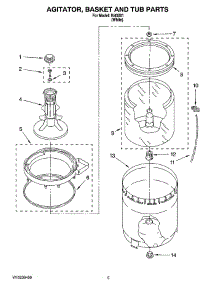 03 - Agitator, Basket And Tub Parts parts for Whirlpool Washer IV45001 from AppliancePartsPros.com