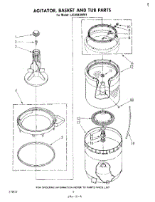 04 - Agitator, Basket And Tub parts for Whirlpool Washer LA5460XMW1 from AppliancePartsPros.com
