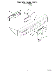02 - Control Panel Parts parts for Whirlpool Dishwasher ISU98662 from AppliancePartsPros.com