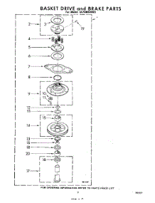 07 - Basket Drive And Brake parts for Whirlpool Washer LA7500XKW0 from AppliancePartsPros.com