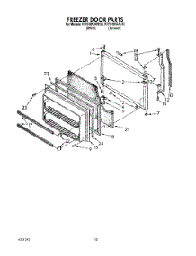 07 - Freezer Door parts for Kitchenaid Refrigerator KTRI18KXWH30 from AppliancePartsPros.com