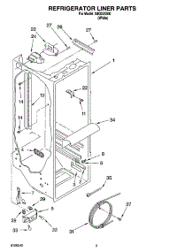 02 - Refrigerator Liner Parts parts for Whirlpool Refrigerator IMQ225300 from AppliancePartsPros.com