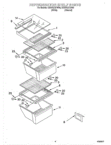 03 - Refrigerator Shelf parts for Whirlpool Refrigerator CS25AEXHN00 from AppliancePartsPros.com