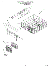 11 - Lower Rack parts for Kitchenaid Dishwasher KUDC24SESS4 from AppliancePartsPros.com