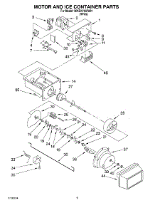 06 - Motor And Ice Container parts for Whirlpool Refrigerator 3XKGN7050W01 from AppliancePartsPros.com