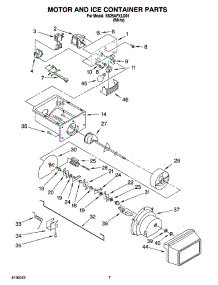 05 - Motor And Ice Container Parts parts for Whirlpool Refrigerator SS25AFXLQ01 from AppliancePartsPros.com