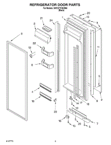 06 - Refrigerator Door parts for Whirlpool Refrigerator 3XEC5THGKB00 from AppliancePartsPros.com