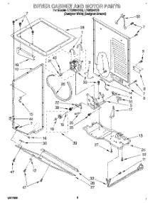 03 - Dryer Cabinet And Motor parts for Whirlpool Washer Dryer Combo LTG6234DQ0 from AppliancePartsPros.com