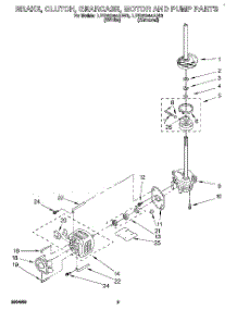 09 - Brake, Clutch, Gearcase, Motor And Pump parts for Whirlpool Washer LPR6244AN0 from AppliancePartsPros.com