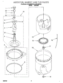 04 - Agitator, Basket And Tub parts for Whirlpool Washer 3LSR5233BW0 from AppliancePartsPros.com