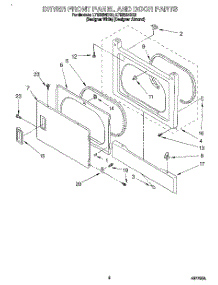 02 - Dryer Front Panel And Door parts for Whirlpool Washer Dryer Combo LTE6234DZ0 from AppliancePartsPros.com