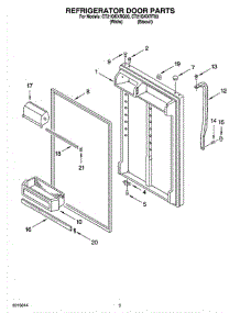 04 - Refrigerator Door Parts parts for Whirlpool Refrigerator CT21GKXRT03 from AppliancePartsPros.com