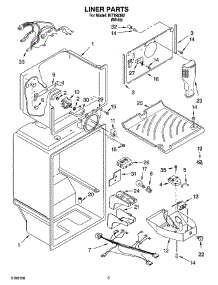03 - Liner Parts parts for Whirlpool Refrigerator IKT195302 from AppliancePartsPros.com