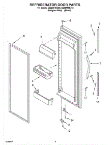 06 - Refrigerator Door parts for Whirlpool Refrigerator CS22AFXKT04 from AppliancePartsPros.com