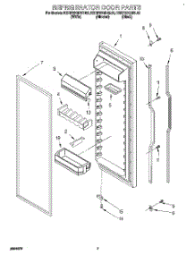 05 - Refrigerator Door parts for Kitchenaid Refrigerator KSRP22QDAL02 from AppliancePartsPros.com