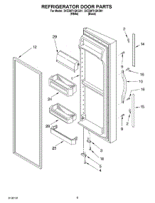 05 - Refrigerator Door parts for Whirlpool Refrigerator 3XES0FHQKQ01 from AppliancePartsPros.com