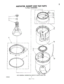 04 - Agitator, Basket, And Tub parts for Whirlpool Washer LA5430XMW2 from AppliancePartsPros.com