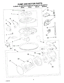 08 - Pump And Motor parts for Whirlpool Dishwasher DUL300XLTQ0 from AppliancePartsPros.com
