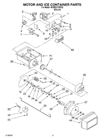06 - Motor And Ice Container parts for Whirlpool Refrigerator 4KSRS27CHT02 from AppliancePartsPros.com