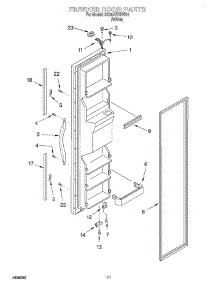 07 - Freezer Door parts for Whirlpool Refrigerator SS25AEXHW01 from AppliancePartsPros.com