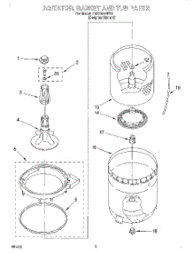 03 - Agitator, Basket & Tub parts for Whirlpool Washer 7MAX4222EZ0 from AppliancePartsPros.com