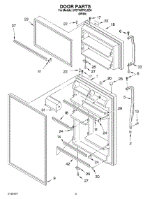 02 - Door parts for Whirlpool Refrigerator 5VET0WPKLQ00 from AppliancePartsPros.com