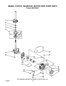 07 - Brake, Clutch, Gearcase, Motor And Pump parts for Kitchenaid Washer KAWE742WAL1 from AppliancePartsPros.com