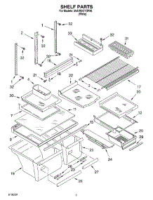 03 - Shelf parts for Whirlpool Refrigerator 3XARG477GF06 from AppliancePartsPros.com