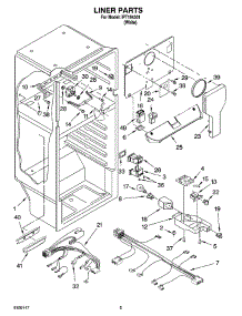 03 - Liner Parts parts for Whirlpool Refrigerator IPT184301 from AppliancePartsPros.com
