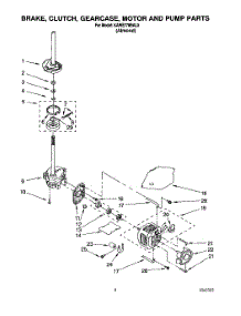 04 - Brake, Clutch, Gearcase, Motor And Pump parts for Kitchenaid Washer KAWE778BAL0 from AppliancePartsPros.com