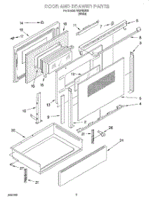 03 - Door And Drawer parts for Whirlpool Dishwasher WDP68805 from AppliancePartsPros.com