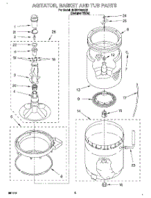03 - Agitator, Basket And Tub parts for Whirlpool Washer 6LBR7255AQ2 from AppliancePartsPros.com
