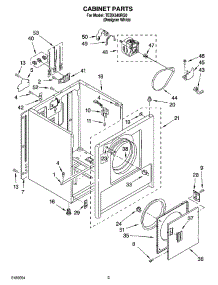 02 - Cabinet Parts parts for Whirlpool Dryer TEDX540RQ0 from AppliancePartsPros.com