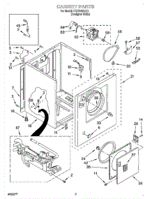 02 - Cabinet parts for Whirlpool Dryer CGDX463JQ1 from AppliancePartsPros.com