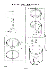 04 - Agitator, Basket And Tub parts for Whirlpool Washer LA5000XSW1 from AppliancePartsPros.com
