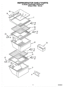 03 - Refrigerator Shelf parts for Whirlpool Refrigerator CS22AFXKT03 from AppliancePartsPros.com