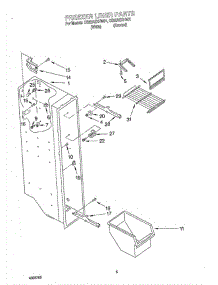 04 - Freezer Liner parts for Whirlpool Refrigerator CS22AEXHW01 from AppliancePartsPros.com