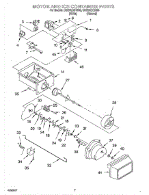 05 - Motor And Ice Container parts for Whirlpool Refrigerator CS25AEXHW00 from AppliancePartsPros.com